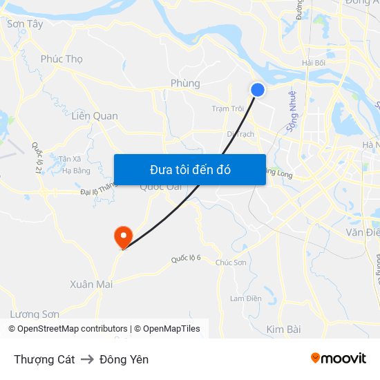 Thượng Cát to Đông Yên map