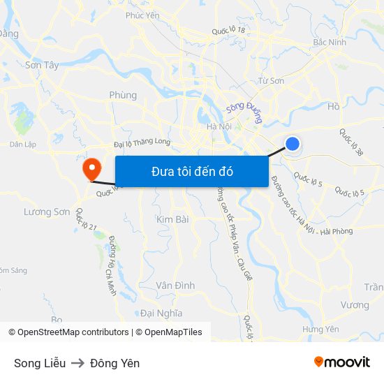 Song Liễu to Đông Yên map