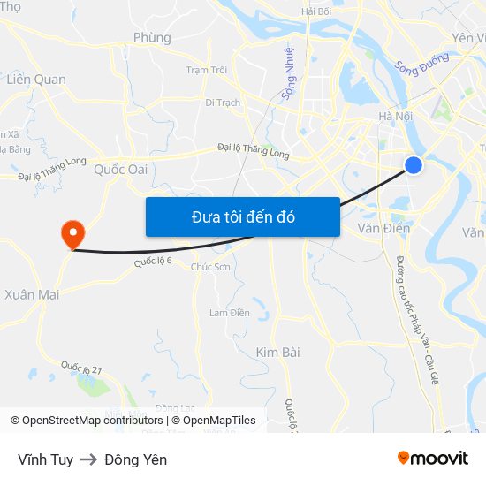 Vĩnh Tuy to Đông Yên map