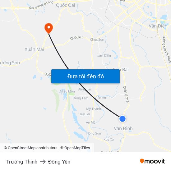 Trường Thịnh to Đông Yên map