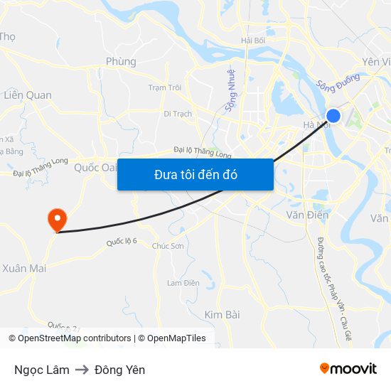 Ngọc Lâm to Đông Yên map