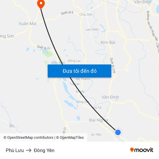 Phù Lưu to Đông Yên map