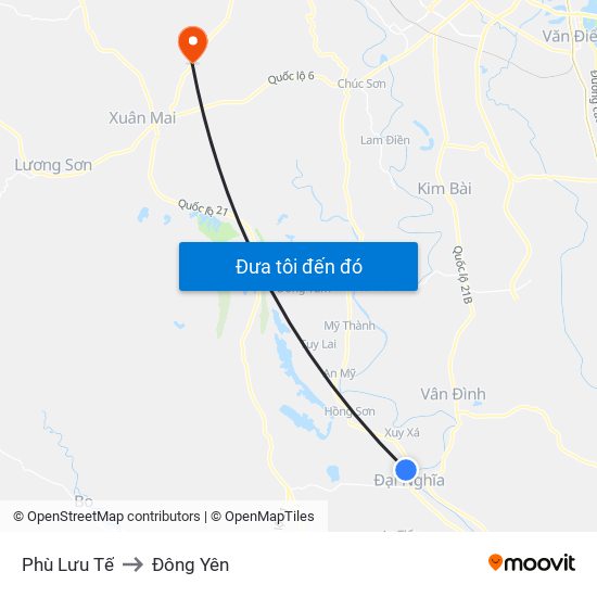 Phù Lưu Tế to Đông Yên map