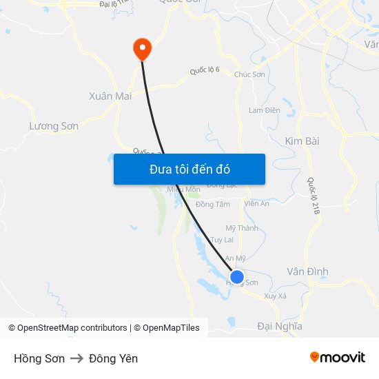 Hồng Sơn to Đông Yên map
