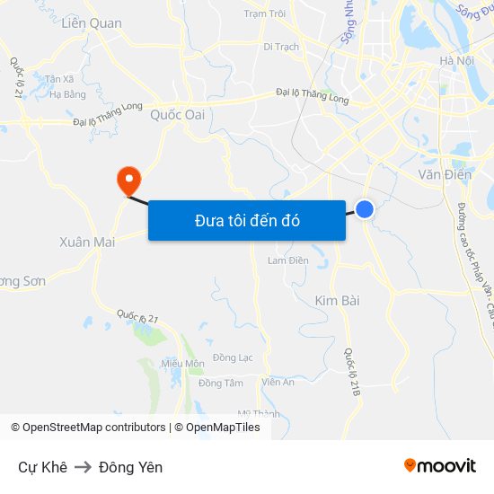 Cự Khê to Đông Yên map