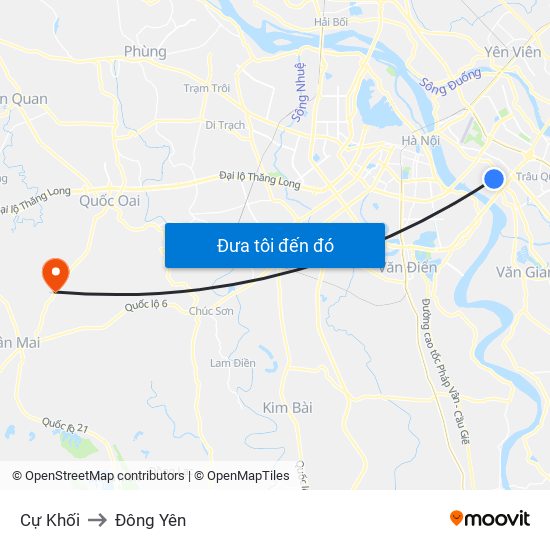 Cự Khối to Đông Yên map