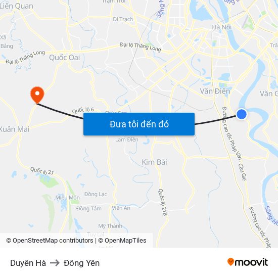 Duyên Hà to Đông Yên map