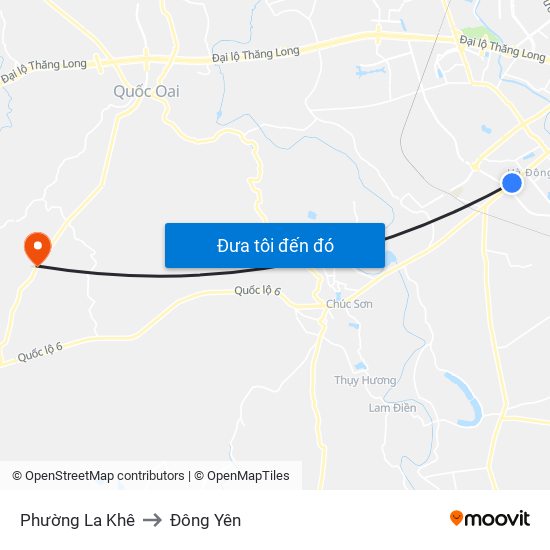 Phường La Khê to Đông Yên map
