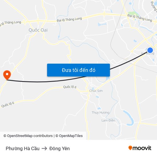 Phường Hà Cầu to Đông Yên map