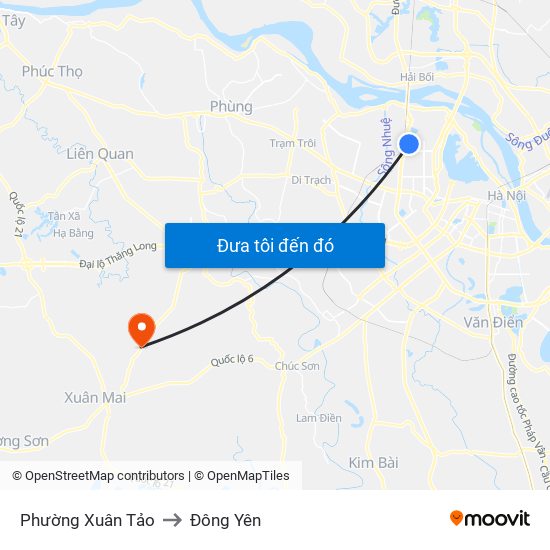 Phường Xuân Tảo to Đông Yên map