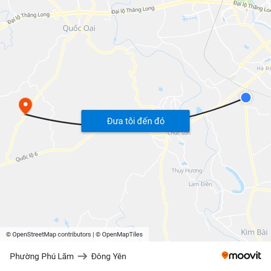 Phường Phú Lãm to Đông Yên map