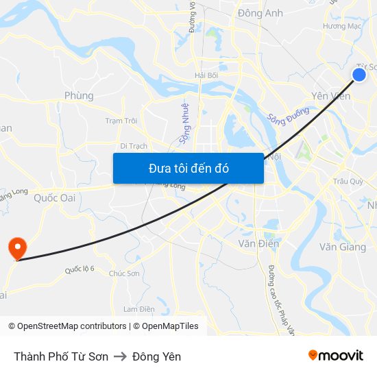 Thành Phố Từ Sơn to Đông Yên map