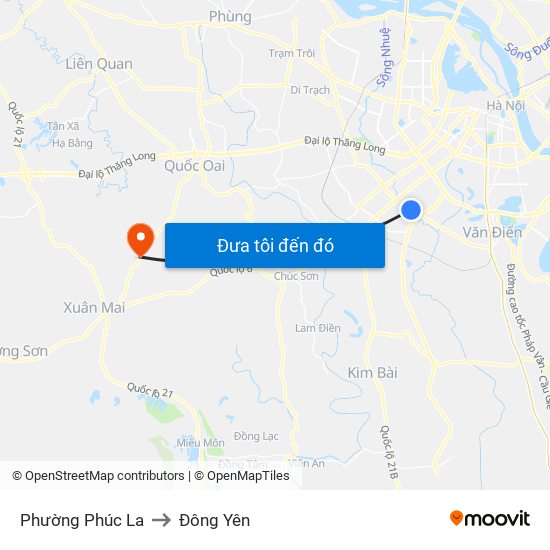 Phường Phúc La to Đông Yên map