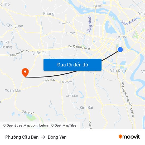 Phường Cầu Dền to Đông Yên map