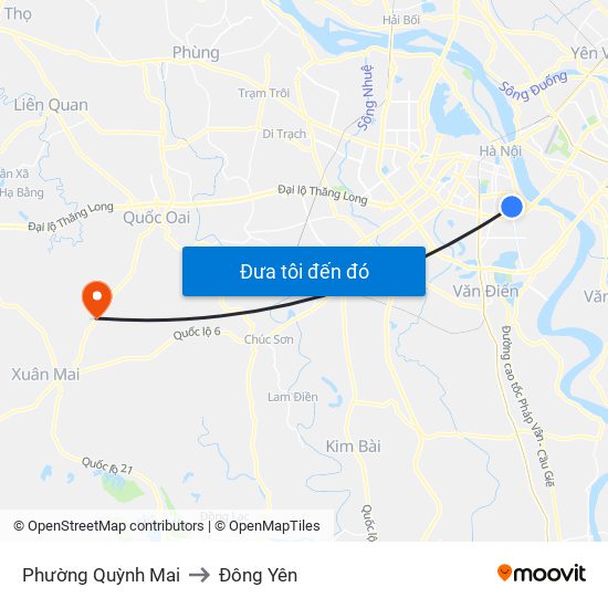 Phường Quỳnh Mai to Đông Yên map