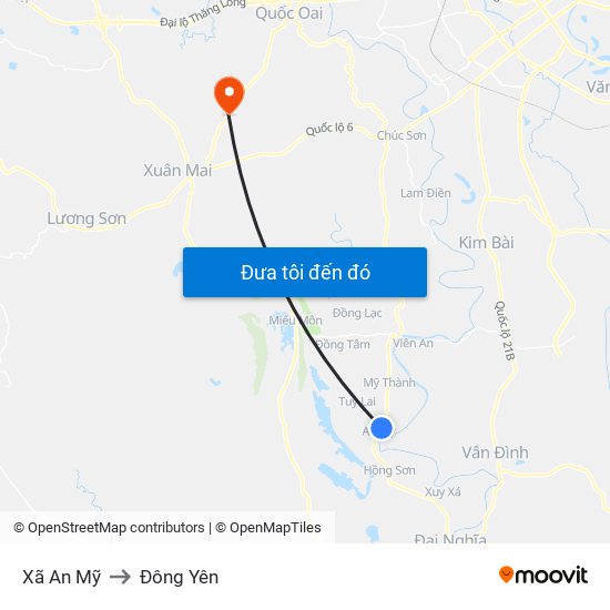 Xã An Mỹ to Đông Yên map