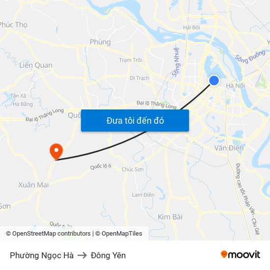 Phường Ngọc Hà to Đông Yên map