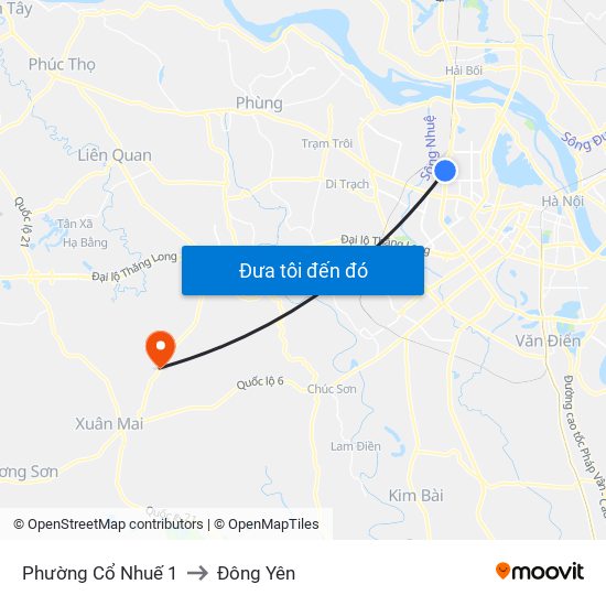 Phường Cổ Nhuế 1 to Đông Yên map