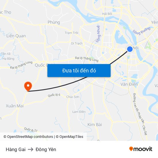 Hàng Gai to Đông Yên map