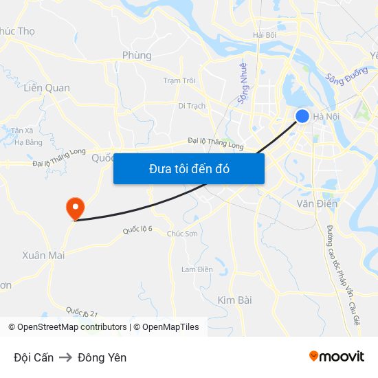 Đội Cấn to Đông Yên map