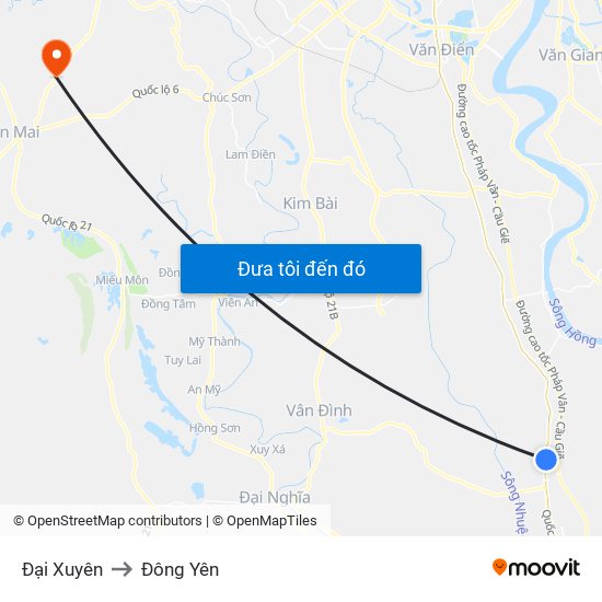 Đại Xuyên to Đông Yên map