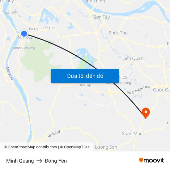 Minh Quang to Đông Yên map