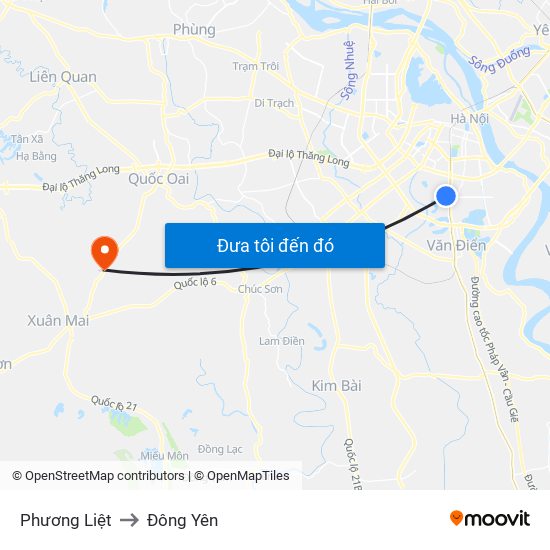 Phương Liệt to Đông Yên map