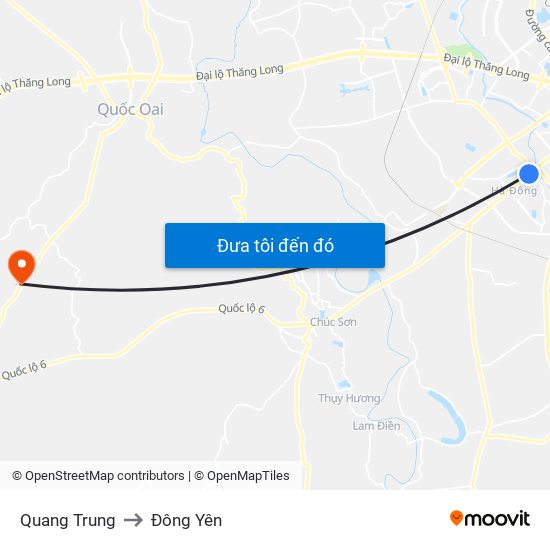 Quang Trung to Đông Yên map