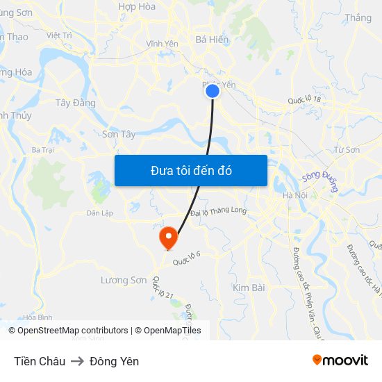 Tiền Châu to Đông Yên map