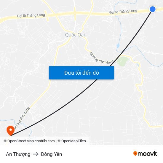 An Thượng to Đông Yên map
