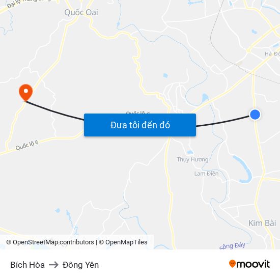 Bích Hòa to Đông Yên map