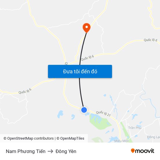 Nam Phương Tiến to Đông Yên map