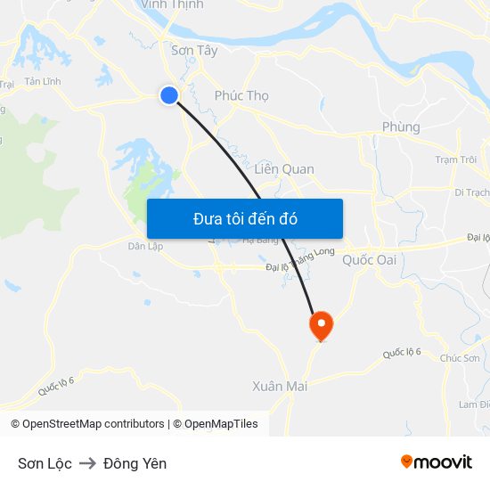 Sơn Lộc to Đông Yên map