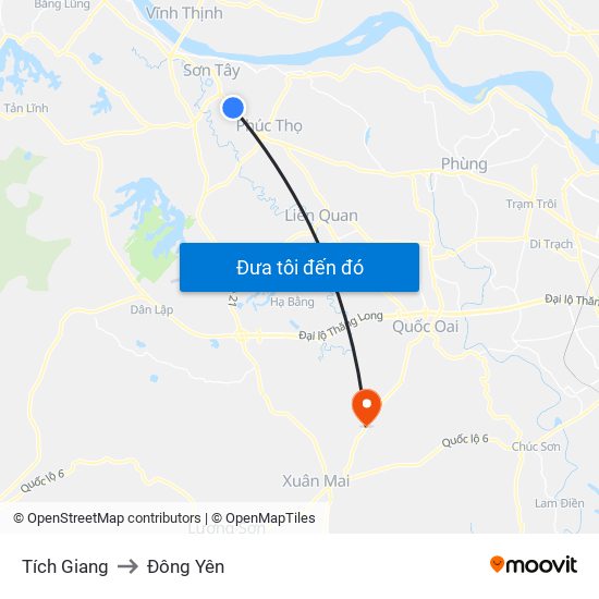 Tích Giang to Đông Yên map