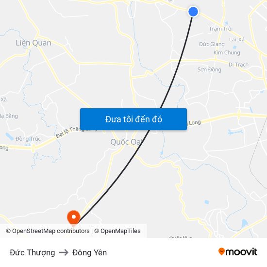 Đức Thượng to Đông Yên map