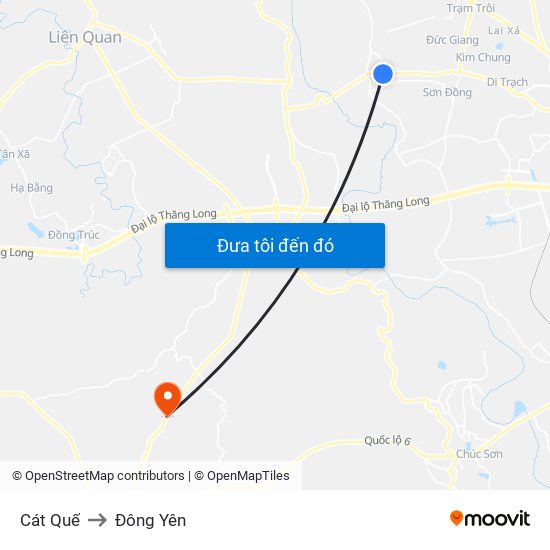 Cát Quế to Đông Yên map