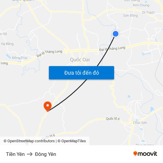 Tiền Yên to Đông Yên map