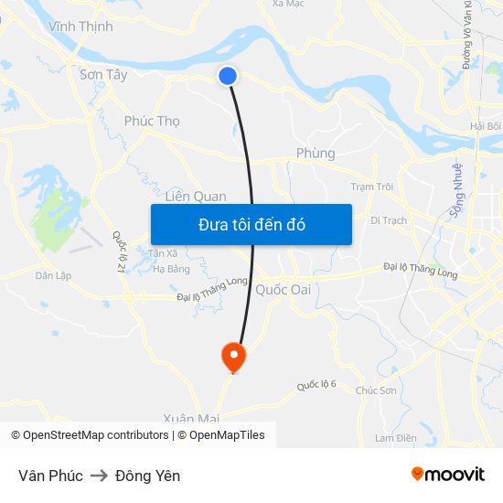 Vân Phúc to Đông Yên map