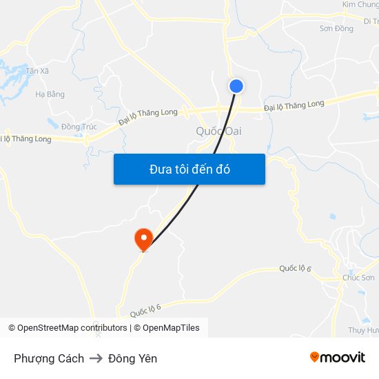 Phượng Cách to Đông Yên map