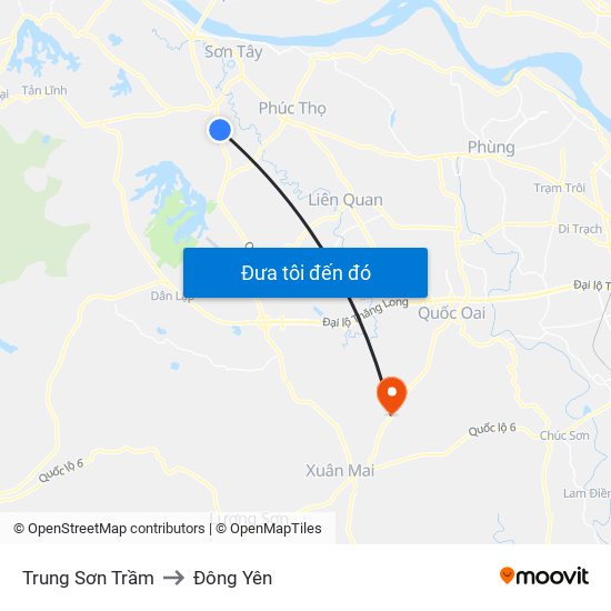 Trung Sơn Trầm to Đông Yên map