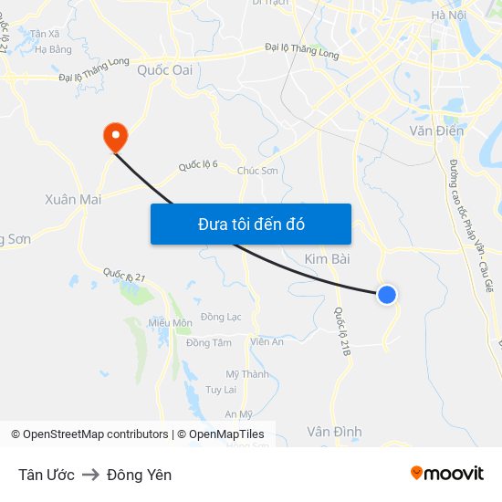 Tân Ước to Đông Yên map