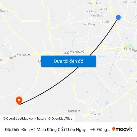 Đối Diện Đình Và Miếu Đồng Cổ (Thôn Nguyên Xá) - Đường 32 to Đông Yên map