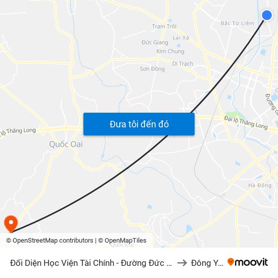 Đối Diện Học Viện Tài Chính - Đường Đức Thắng to Đông Yên map