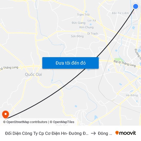 Đối Diện Công Ty Cp Cơ Điện Hn- Đường Đức Thắng to Đông Yên map