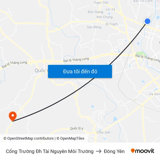 Cổng Trường Đh Tài Nguyên Môi Trường to Đông Yên map