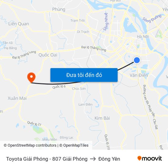 Toyota Giải Phóng - 807 Giải Phóng to Đông Yên map