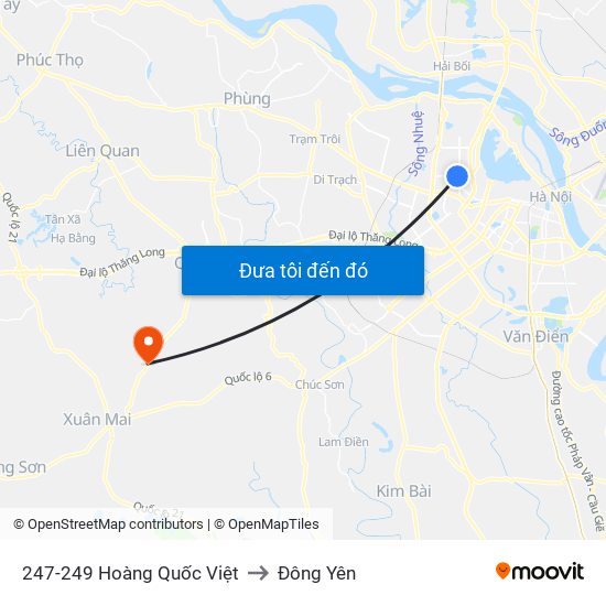 247-249 Hoàng Quốc Việt to Đông Yên map