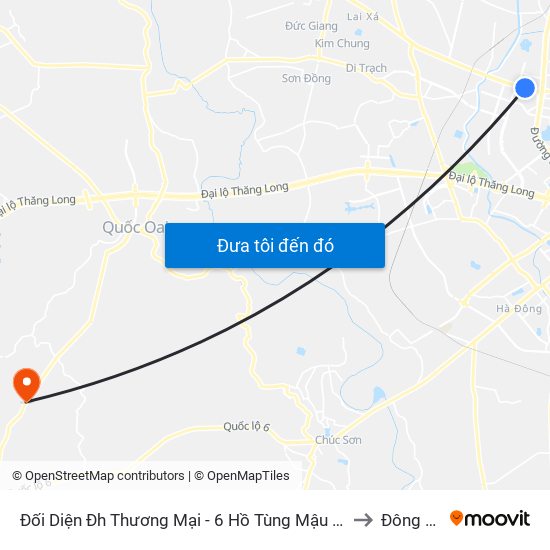 Đối Diện Đh Thương Mại - 6 Hồ Tùng Mậu (Cột Sau) to Đông Yên map