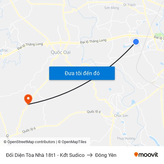 Đối Diện Tòa Nhà 18t1 - Kđt Sudico to Đông Yên map