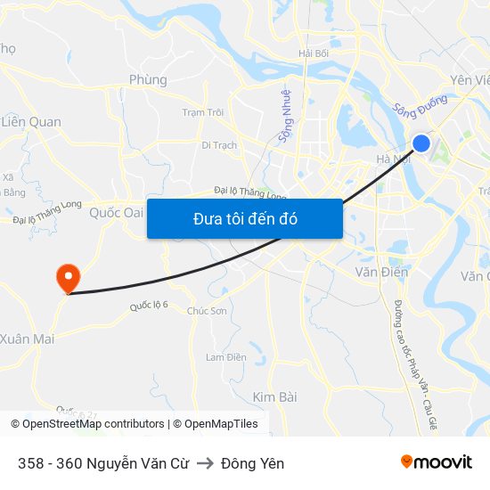 358 - 360 Nguyễn Văn Cừ to Đông Yên map